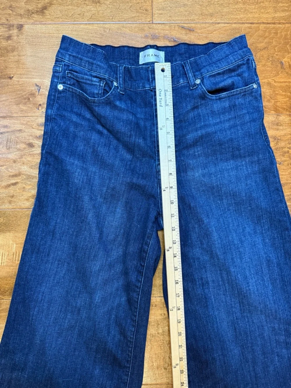 FRAME Le High Wide Leg Crop Jeans Dark Wash Size 30 - Picture 3 of 10